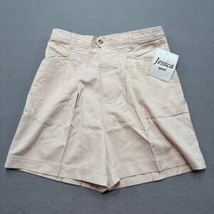 NEW‎ Jessica Sport Shorts Women's 8 Beige Pleated High Rise Chino Casual Outdoor